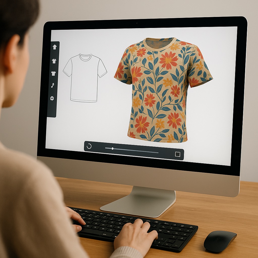Demonstration of a 3D textile configurator on a laptop via the S2G XR platform.